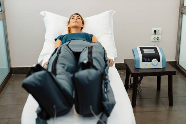 Patient receiving compression recovery therapy